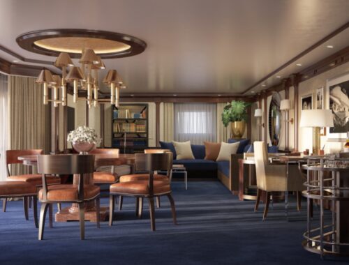 Serán las únicas suites en alta mar diseñadas por la exclusiva firma y se estrenarán en el buque Riviera en abril de 2019 y en Marina en mayo de 2020