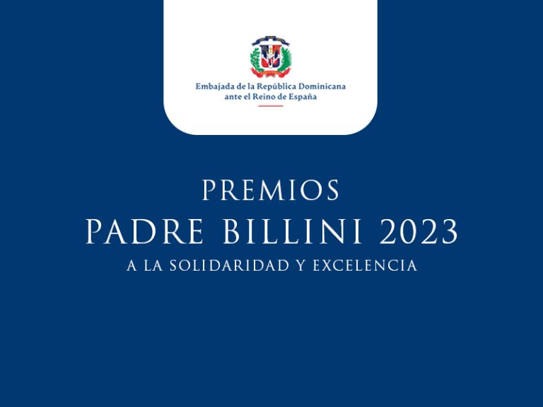 La Embajada de la República Dominicana ante el Reino de España informa que los premios Padre Billini a la excelencia y a la solidaridad, correspondiente al año 2023, han sido otorgados a la señora Esther Del Villar y a la Asociación Cultural "Lleva un Libro en la Maleta", fundada por la señora Virginia Read, respectivamente.