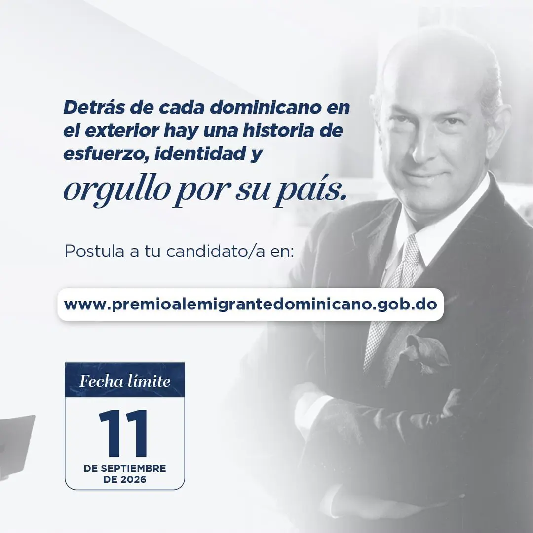 Abren convocatoria para la VIII edición del Premio al Emigrante Dominicano Sr. Oscar de la Renta 2026